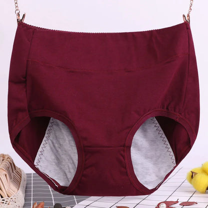 6XL 115kg Plus Size Fat Women Physiological Underwear Menstrual Leak Proof Pure Cotton High Waist Sanitary Lingerie Panties