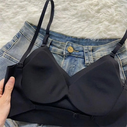 Fashion Nylon Cotton Women's Invisible Bra No Steel Frame Backless U Plunge Bras Breathable Brassiere Women Girls