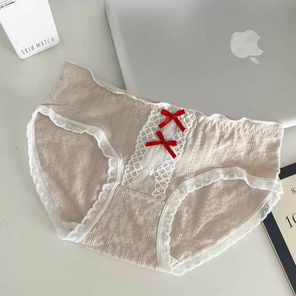 1pcs Bag Hip Bilateral Curled Ice Silk Panties Strawberry Print Low-rise Flashing Ladies Briefs Low-rise Underwear Women 2026