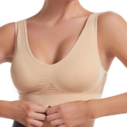 S-7XL Sports Yoga Shockproof Women's Bra Removable Breast Pad Bralette Sexy Elastic Beautiful Back Tops Comfort Cotton Sleep Bra