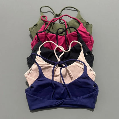 No Logo Twist Back Bra Woman Seamless Yoga Underwear High Support Backless Sports Bra Running Workouts Top Running Gym Bra