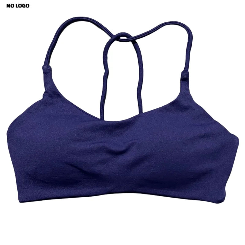No Logo Twist Back Bra Woman Seamless Yoga Underwear High Support Backless Sports Bra Running Workouts Top Running Gym Bra