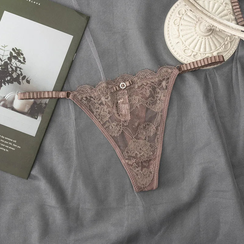 Women'S Sexy Lace Up Cut Out Thong Breathable Underwear for Women Thong Underwear Стринги Женские
