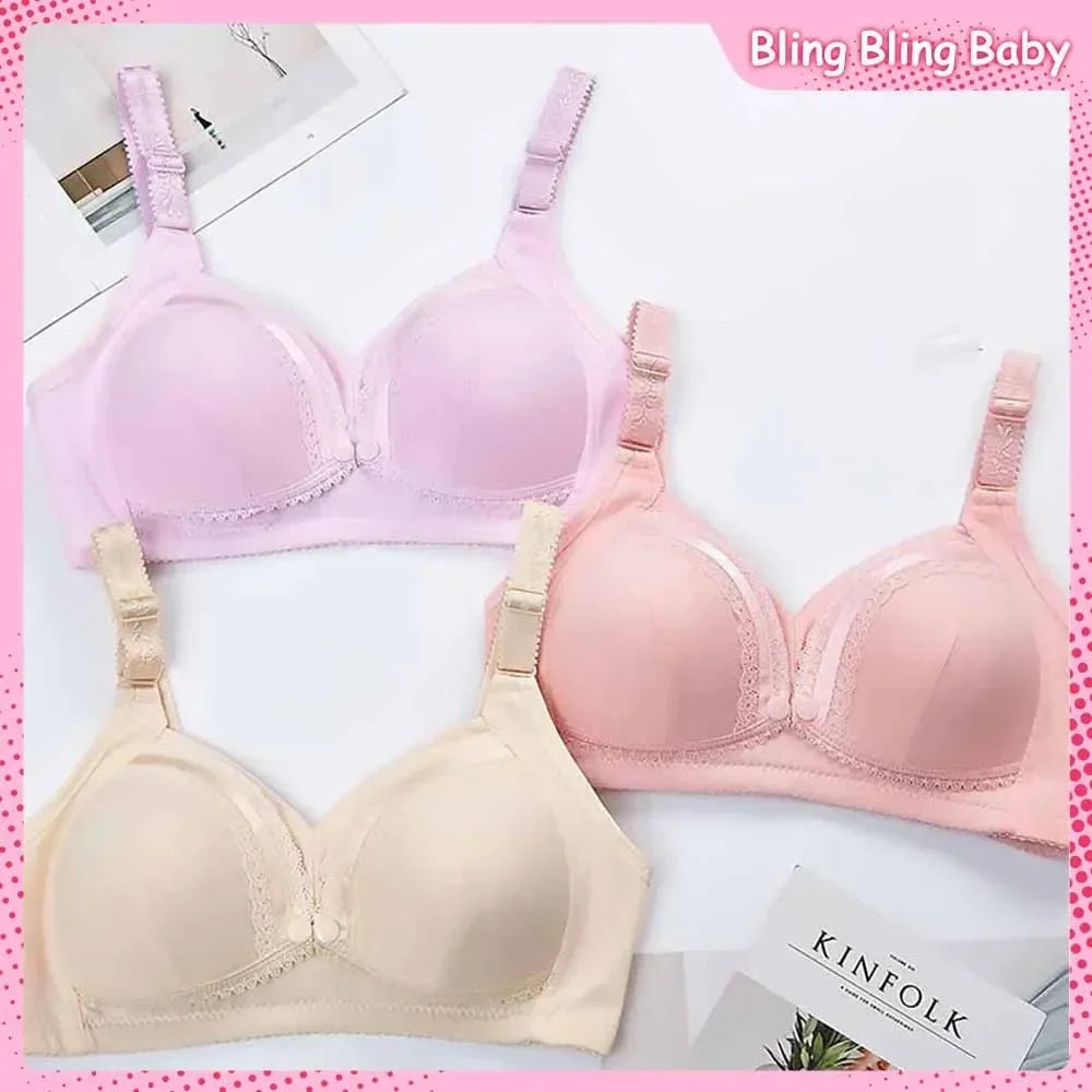 Originality Front Button Brassiere Type Solid Color Pregnancy Lactation Lingerie Skin Friendly Comfort Breathable Plus Size Bra