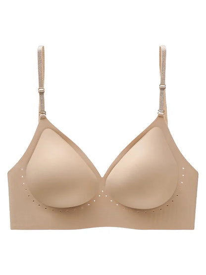 Deep V Backless Bra Strappy, U Neck Halter Bandeau, Seamless Minimizer, Invisible Nude Thin Strap, Sexy T-Shirt Bra