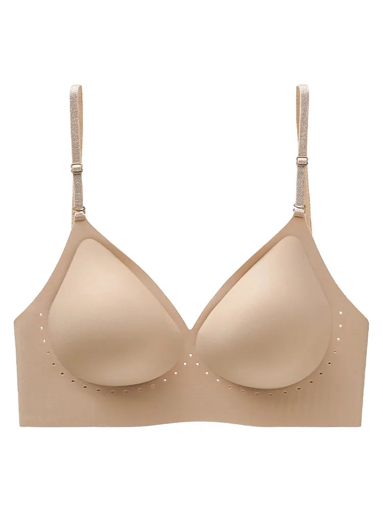 Deep V Backless Bra Strappy, U Neck Halter Bandeau, Seamless Minimizer, Invisible Nude Thin Strap, Sexy T-Shirt Bra