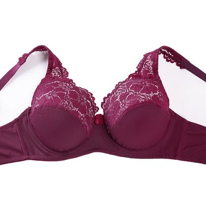 Sexy New Hot Gorgeous Embroidery Floral Lace Brassiere Plunge Lingerie Women's Underwear Big Size Bra B C D DD E F Cup Bh