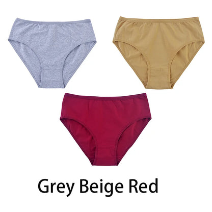3PCS/Set Women Sexy Seamless Cotton Panties Big Size Underwear Female Underpants Girls 6 Solid Color Soft Briefs Lingerie 8815