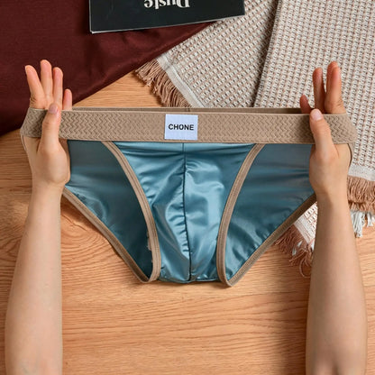 3pcs【LORIEN CREST】Luxury Men's Satin-like Ice Silk Briefs High Elastic Ultra Soft Breathable Antibacterial Comfortable Underwear
