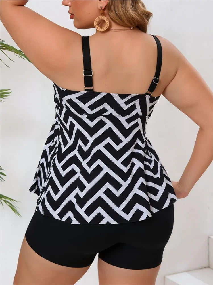L-5XL Plus Size High Waist Bikini Women's Push Up Large Size 3XL 4XL Swimsuit Summer Mujer Tummy Control Swimwear Bikini Sets
