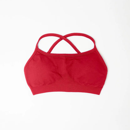 NCLAGEN Sports Bra Seamless Yoga Top Women Fitness Article Gym Active Wear Back Cross Workout Push-up Fitness Running Underwear