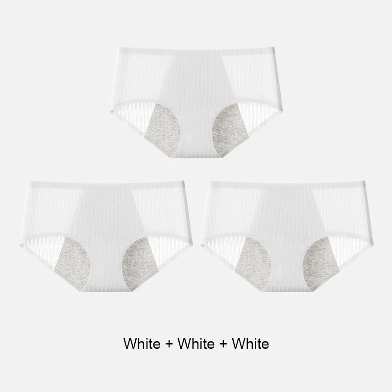 Menstrual Brief Ice Silk Leak Proof Underwear Women Menstruation Panties for Urinary Incontinence Woman Women's Menstrual Shorts