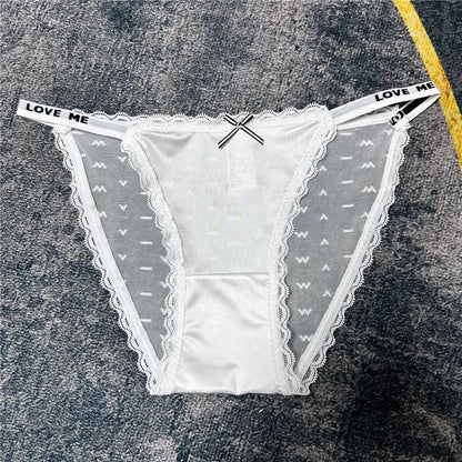 Women's Lace Bow Panties Comfort Hollow Out Briefs Heart Underwear Woman Sexy Pantys Intimates Underpants M L XL