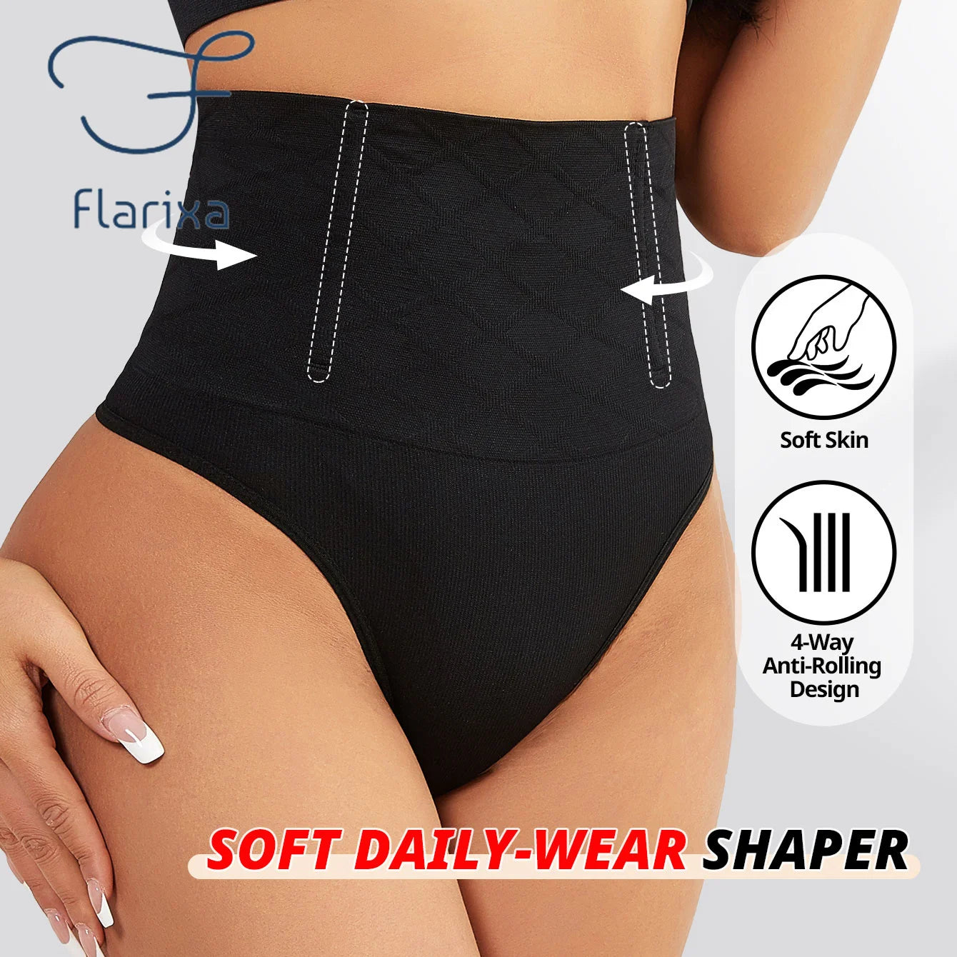 Flarixa 1/2/3Pcs High Waist Thongs Seamless Women Panties G-String Lingerie Tummy Control Shaping Girdle Shaper Underwear