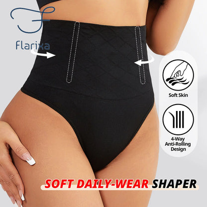 Flarixa 1/2/3Pcs High Waist Thongs Seamless Women Panties G-String Lingerie Tummy Control Shaping Girdle Shaper Underwear