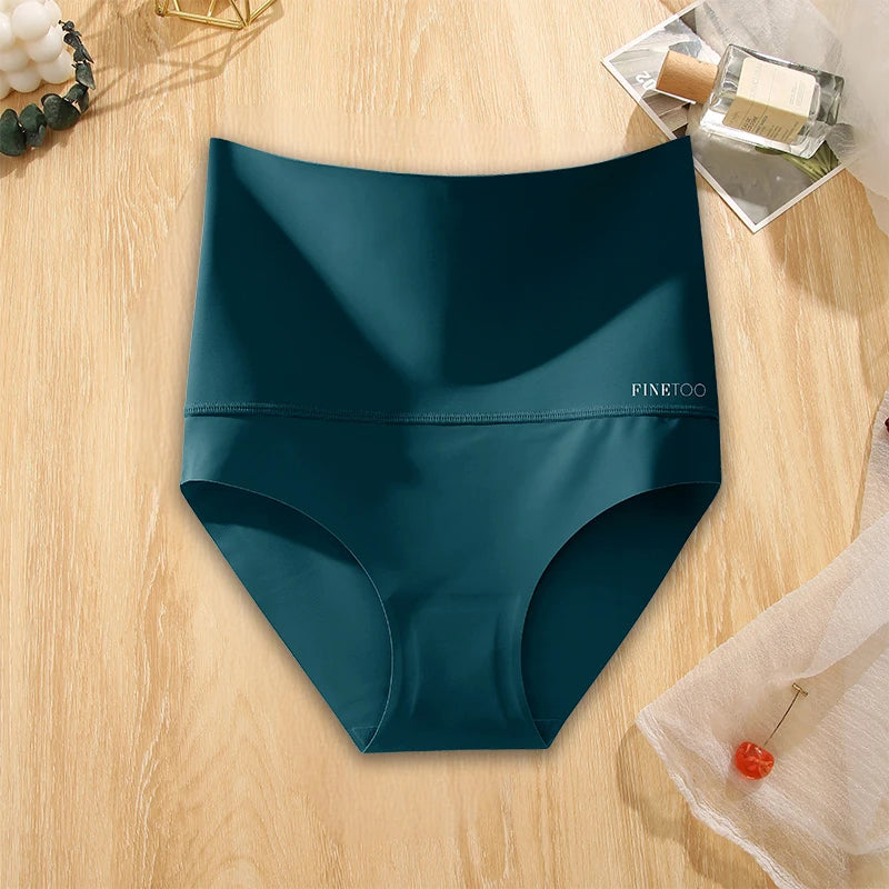 FINETOO Seamless High Waist Panties Women's Abdomen Hip Lift Briefs Body Shaping Lingerie Pants Plus Size Breathable Underwear