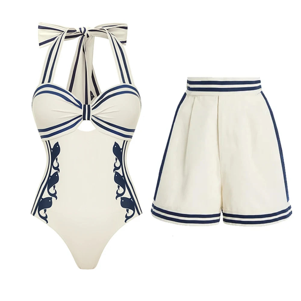 2025 High Quality One Piece Swimsuit Floral Ruffle Printed Push Up Women Bikini Set Swimwear Slimming Bathing Suit Beach Wear