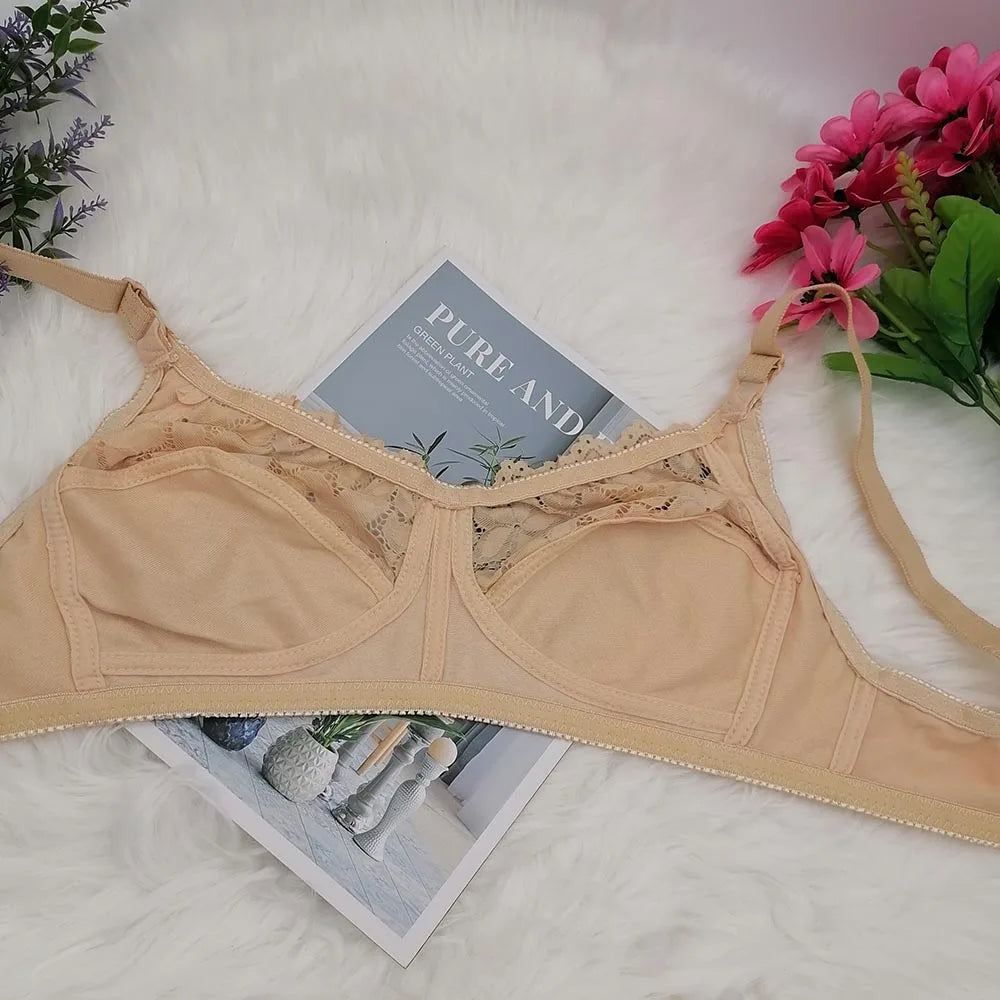 Solid bra Unlined Comfortable Cotton Bras For Women push up Minimizer Wireless Plus Size Underwear Plunge Soft sexy Lingerie C31