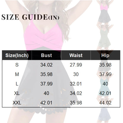 Women's Solid Color Swimsuit Twist Front Bathing Suit Summer Hollow Out Skirted Swimwear Beach Tummy Control Quick Dry Swimsuit