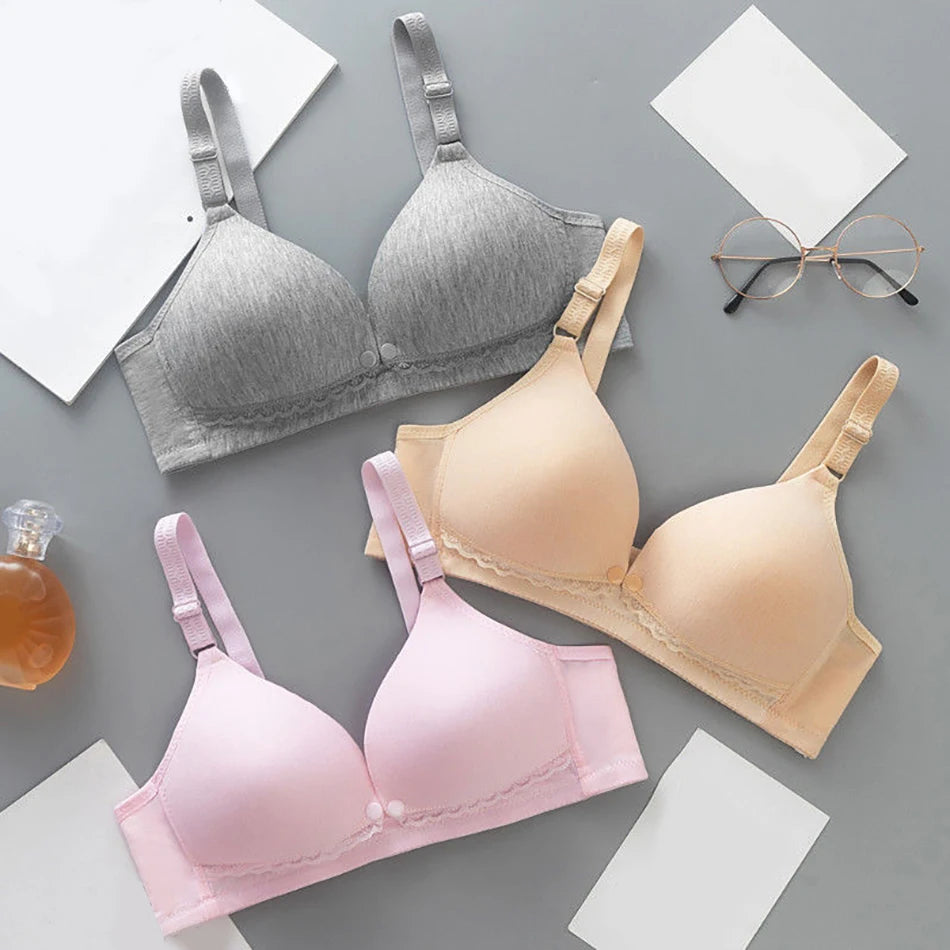 Maternity Nursing Bra with Thin Cups and Front Clasp for Easy Breastfeeding Prevent Sagging Women Solid Color Underwear Clothing