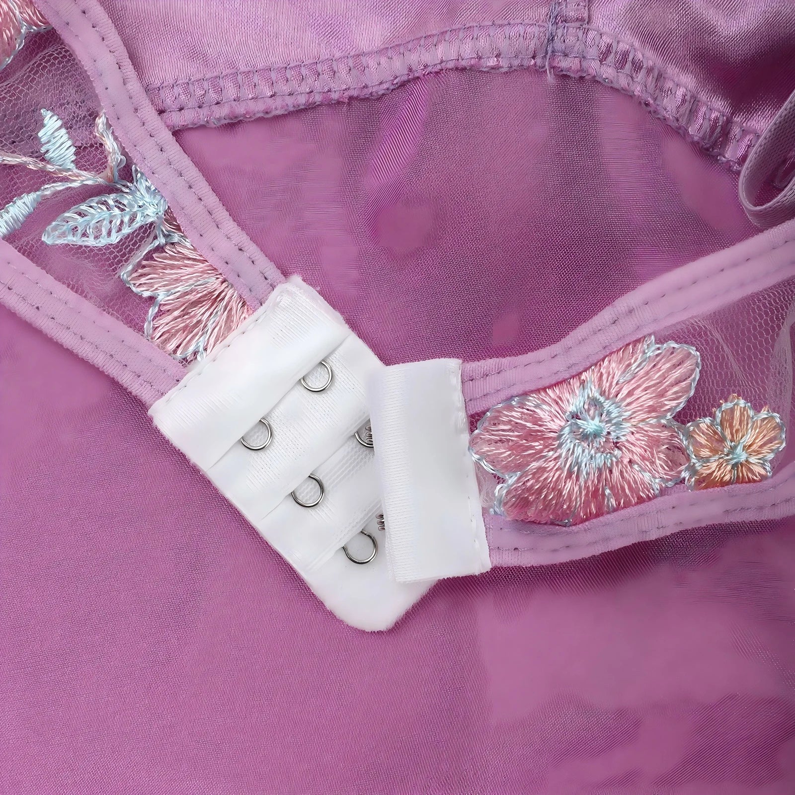 XL~5XL Plus Size Floral Embroidery Lingerie Nightdress - Sheer Mesh,Spaghetti Straps, Lace Trim. sexy lingerie,sexy adult female