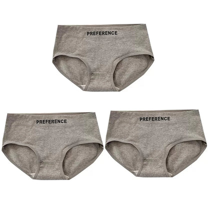 3pcs Women's Seamless Pure Cotton Panties Fashionable Breathable Underwear Female Large Size Sexy Soft Daily Breifs