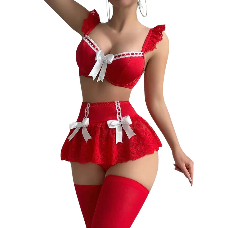 Cosplay Maid Sexy Lingerie Set Women Bra G-String Erotic Underwear For And Panty Garters Sets Sex Women'S Female Costumes