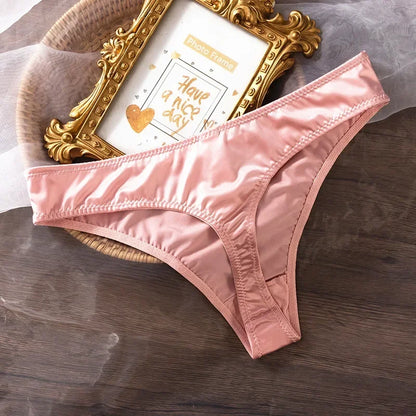 Ice Silk Panties Women Lingerie Underwear Low Waist Seamless Quick-drying Skin-friendly Breathable Briefs Women Intimates  Brief
