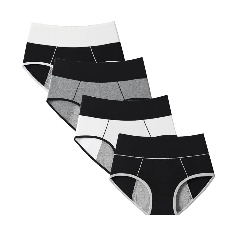 High Waist Menstrual Panties Woman Breathable Women's Cotton Briefs Plus Size M-4XL Physiological Leak Proof Period Underwear