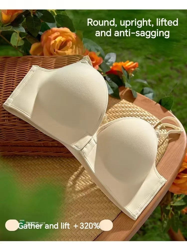 12cm Thickened Front Closure Push Up Bra - Ultra Thick Padded Lift for Small Chest, Deep Plunge Sexy Lingerie