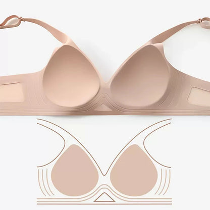 FINETOO Deep V Seamless Bra Women Sexy Hollow Underwear Ladies Comfortable Wireless Brassiere Soft Female 3/4 Cup Bras Lingerie