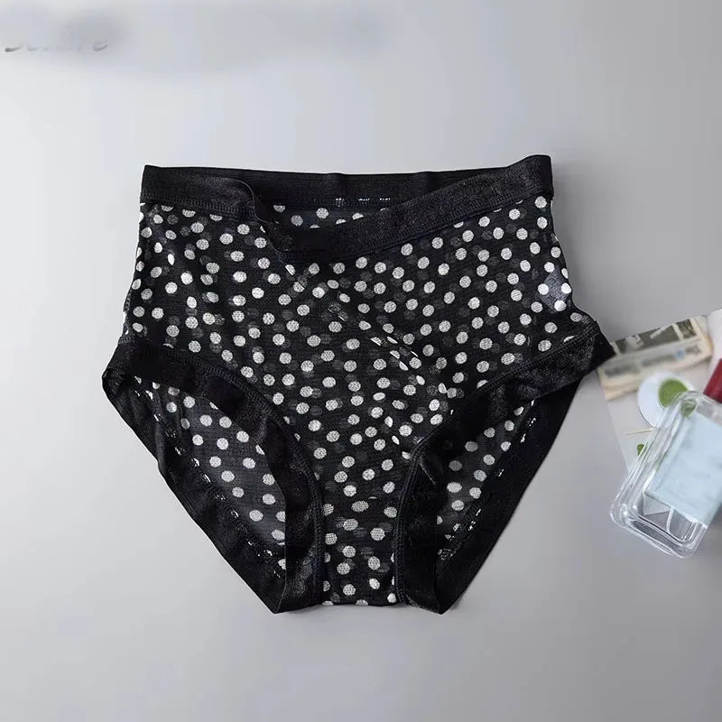 High-grade 100% mesh silk women's briefs Summer Autumn Double bottom breathable,  mulberry silk underwear