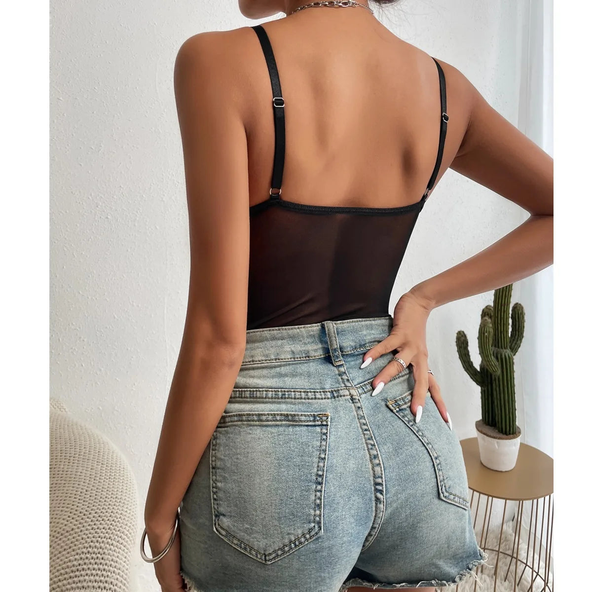 Lace Bodysuit for Women Sexy Bodies Elegant Women's Top 2025 Autumn New Solid Bodycon Ribbed Bodysuits