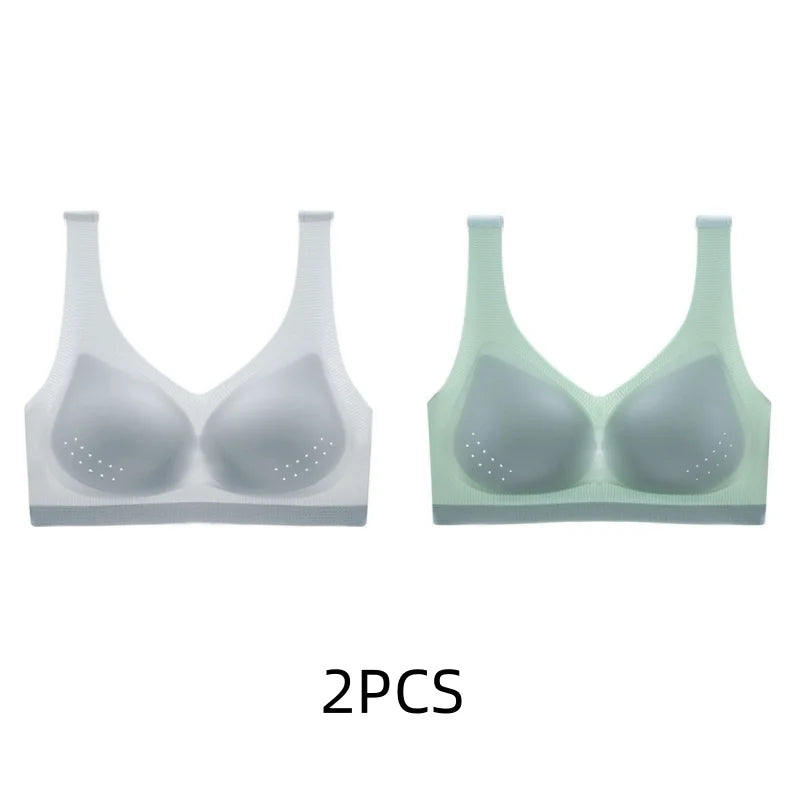 2PCS sexy bra lingerie Plus Size 4XL Seamless Bralette Wire Free Bras For Women Underwear Lingerie Sleep Brassiere Breathable