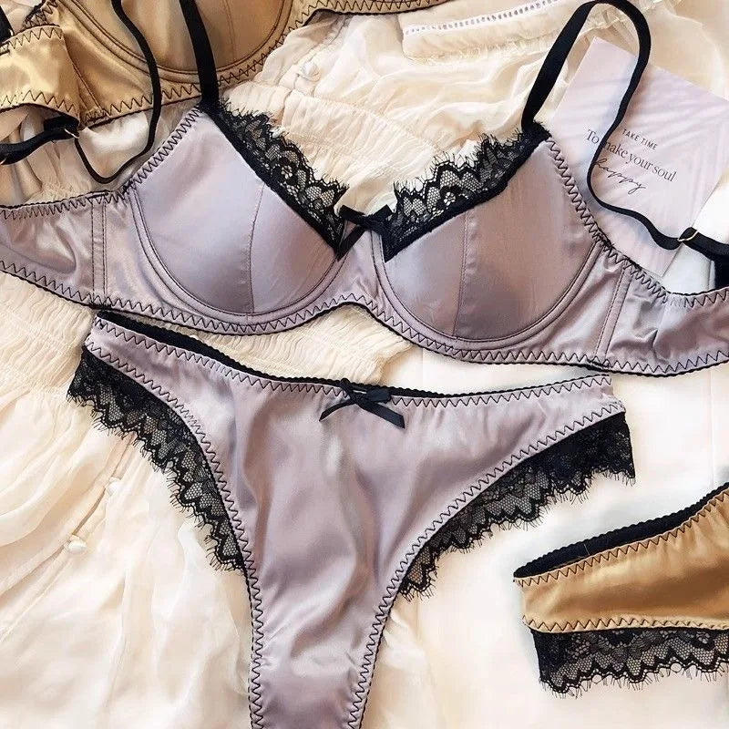 Women'S New Sexy Underwear Night Push Up Gathered Mesh Lace Erotic Sexy Home Bra Set Home Outfits