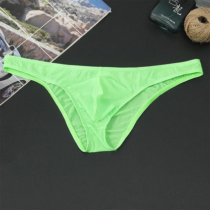 Men's Sexy Breifs Confortable Ice Silk Briefs Ultra-thin Transparent Breathable Underwear Low Waist Underpants Fashion Briefs