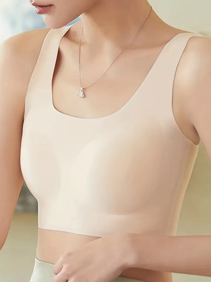 Seamless Solid Wireless Bra Comfy Breathable Full Coverage Everyday Bra Women's Lingerie Underwear