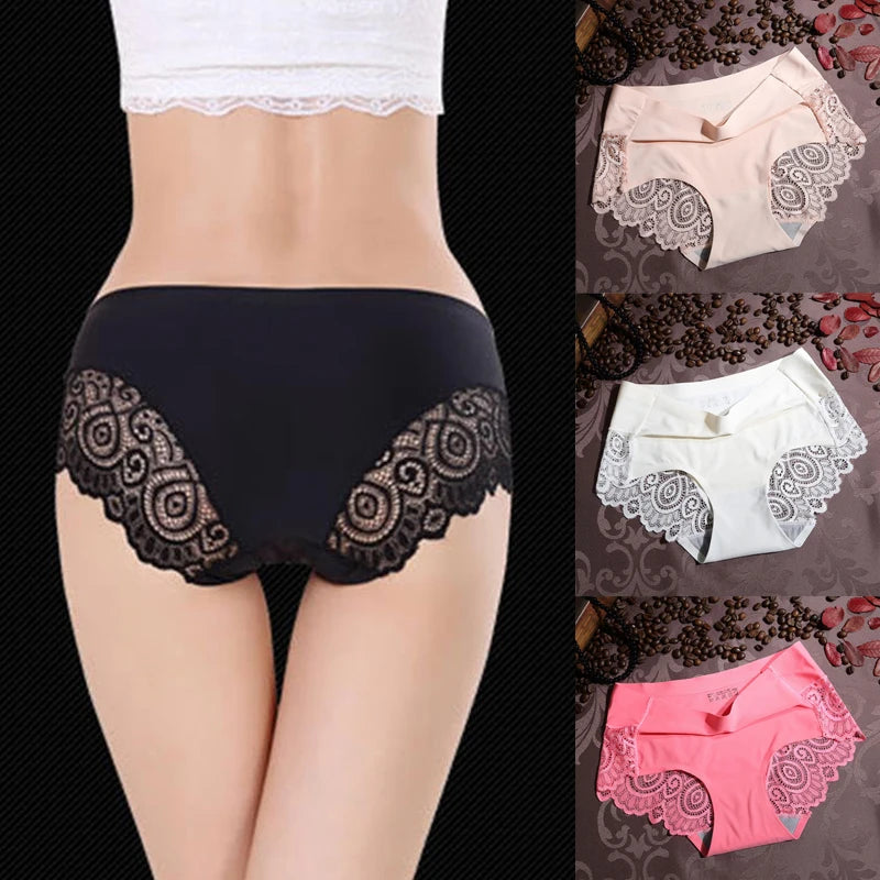 Sexy Women's Panties Ice Silk Solid Color Underwear Plus Size Seamless Panties Summer Thin Breathable Underpants Female Lingerie