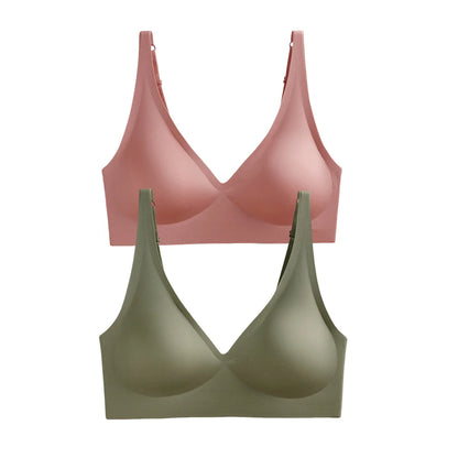 2Pcs/Set Seamless Bras For Women Wireless Underwear Push Up Brassiere Soft Padded Intimates Female Sexy Lingerie Sleepwear S-XXL