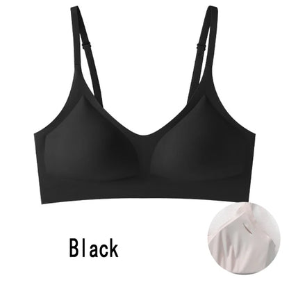 Women's bra, seamless underwear, large breasts, small breasts, gathering, thin semi-fixed cup, beautiful back bra, sexy