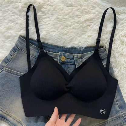 Fashion Nylon Cotton Women's Invisible Bra No Steel Frame Backless U Plunge Bras Breathable Brassiere Women Girls