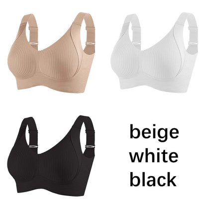 FallSweet 3PCS Seamless Wireless Push Up Bras for Woman Adjustable Comfort Bralette for Full and Petite Busts Wireless Lingerie