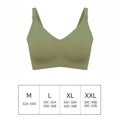 Ultra Thin Laser Cutting Ladies Feeding Bra Seamless Removable Padded Breastfeeding Bras Plus Size Push Up Maternity Support Bra