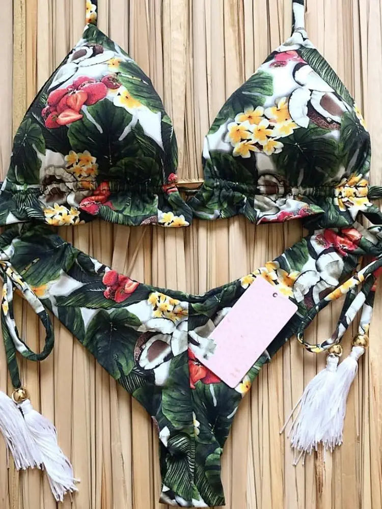 RUOTONGSEPT Sexy Print Bikinis Set Women Swimsuit Bandage Two-Piece Swimwear Brazilian Biquínis Beachwear Bathing Suit 2022 New