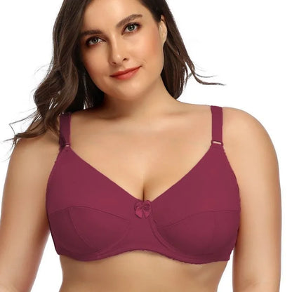 Beauwear Women Underwire Plus Size Bras Full Coverage Non Padded Brassiere Minimizer Underwear 36-52 D E F Color Black Nude BH