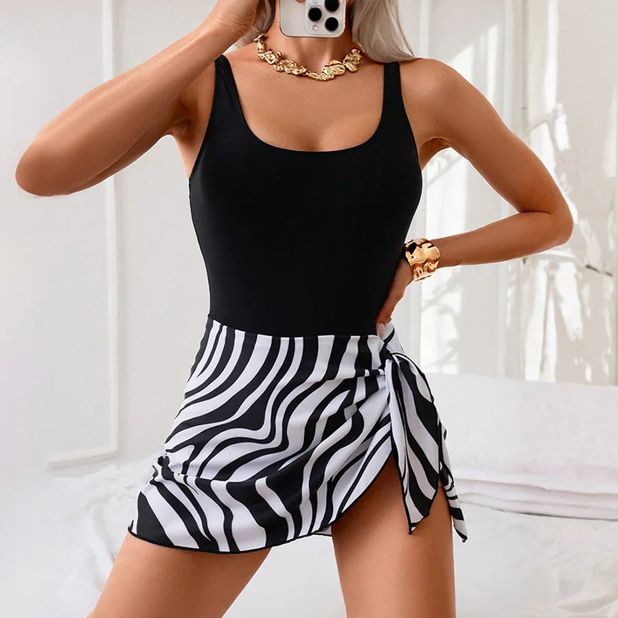 Women's High Waist Skirted One Piece Swimsuit Nylon Spandex Slimming Tummy Control with Padded Cups for Swimming Water Sports