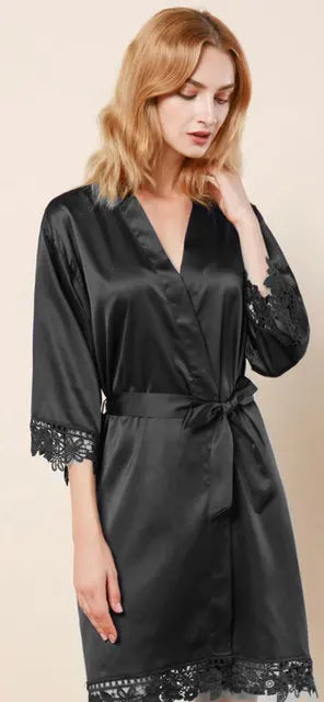Personalised Bridesmaid Robes Wedding Dressing Gown Bridal Party Satin Lace Bride Gift Bride Robe Bridesmaid Gift