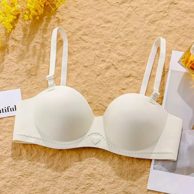 plus Size Seamless Wireless Bra Women's Sexy Plunge Padded Push-Up Smooth Large Size Bralette Comfortable Underwear for Women