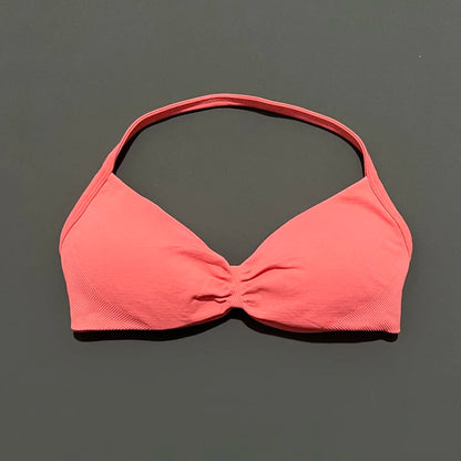 Sports Strappy Bra Yoga Underwear Women Gym Top Running Exercise Backless Bra High Support Active Wear Fitness Workout Halter