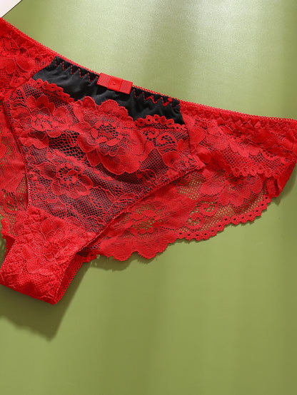 Women Panties Sexy Underwear Black Lace Panties Lingerie Female Floral Lace Briefs Perspective Design Ladies Pantys
